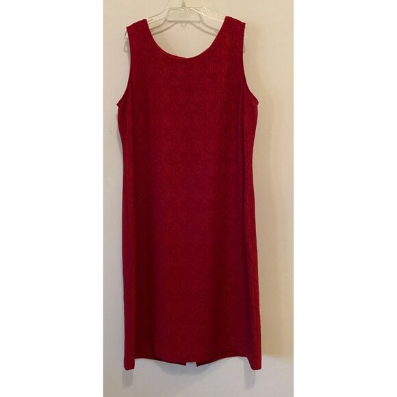 Miss Dorby Red Brocade 2-Piece Sleeveless Dress & Jacket Set Size 12 - Picture 3 of 16